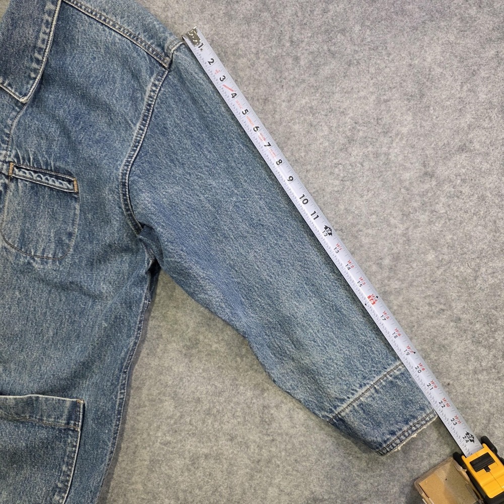 VTG Driver Jacket Mens Medium Blue Denim Chore Workwear Utility Snap Made USA - Picture 11 of 16